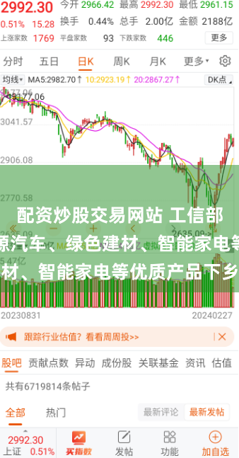 配资炒股交易网站 工信部：推进新能源汽车、绿色建材、智能家电等优质产品下乡