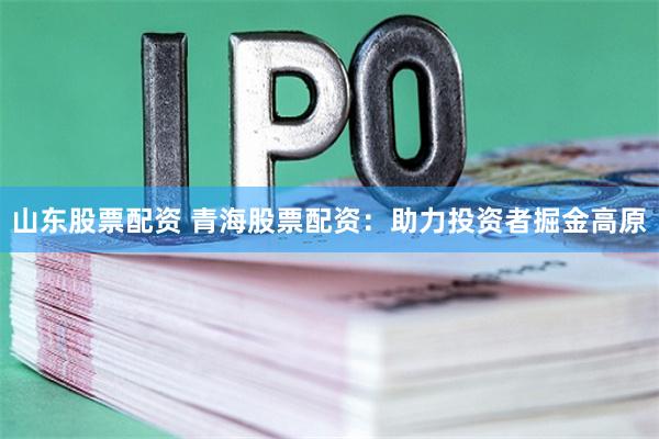 山东股票配资 青海股票配资：助力投资者掘金高原