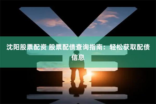沈阳股票配资 股票配债查询指南：轻松获取配债信息